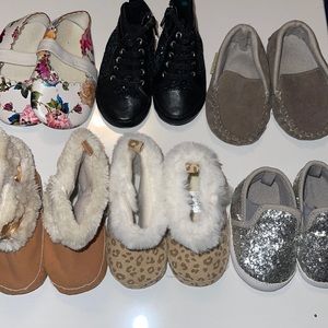 Bundle of 6 pairs baby girl shoes size 2c and 3c